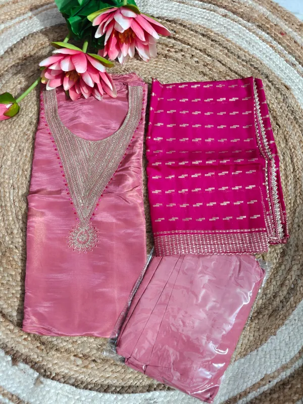 Pink_Tissue_Embroidered_Ethnic_Unstitched_Suit_Material_With_Magenta_Dupatta