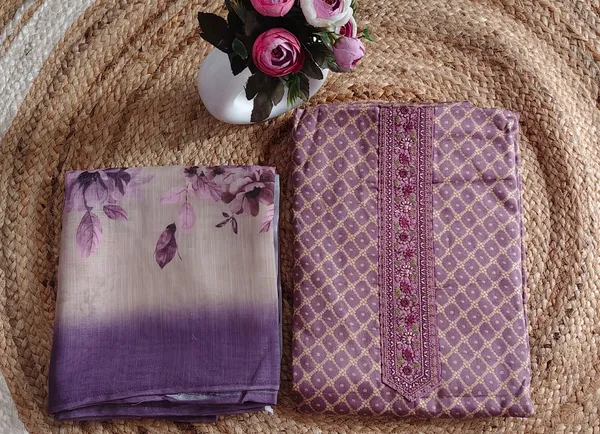 Lavender_Glace_Cotton_Suit_Material_with_Linen_Dupatta