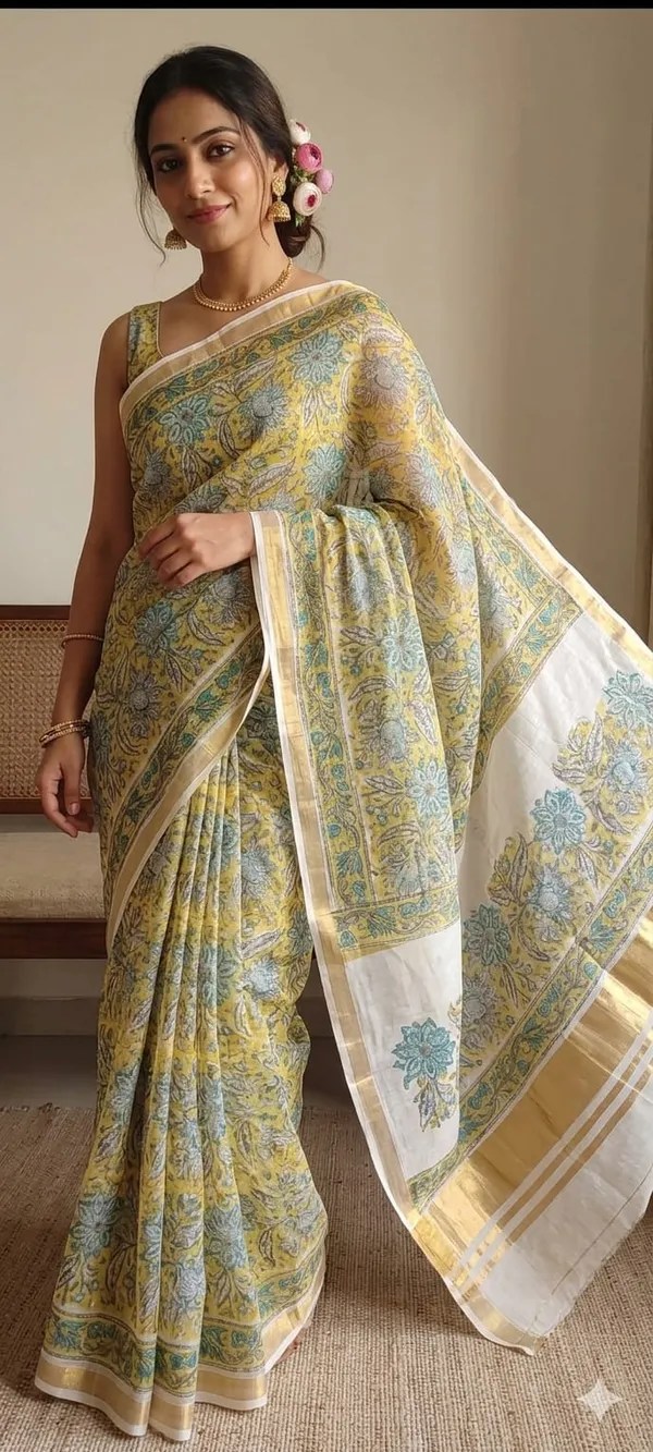 Handblock_Print_Kota_Doriya_Saree_With_Blouse