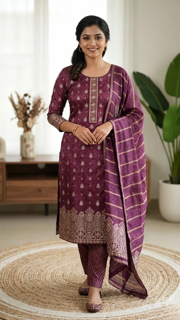 Traditional_Ethnic_Silk_Unstitched_Suit_Material_With_Dupatta