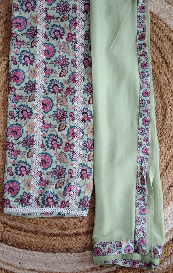 Mint_Flora_Printed_Suit_Material