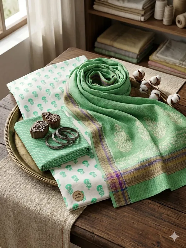Mint_Green_Cotton_Handloom_Suit_Material