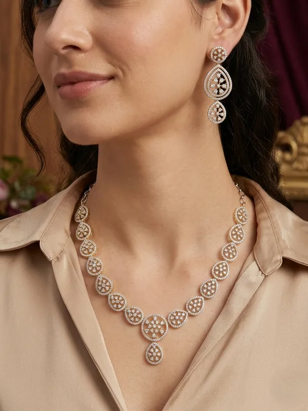 Elegant_Gold-Plated_American_Diamond_Necklace_And_Earrings_Set