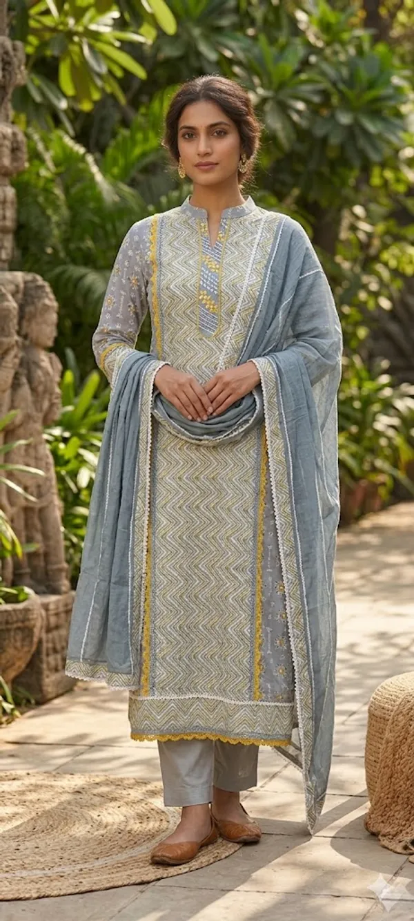 Women'S_Unstitched_Cotton_Suit_Material_With_Dupatta