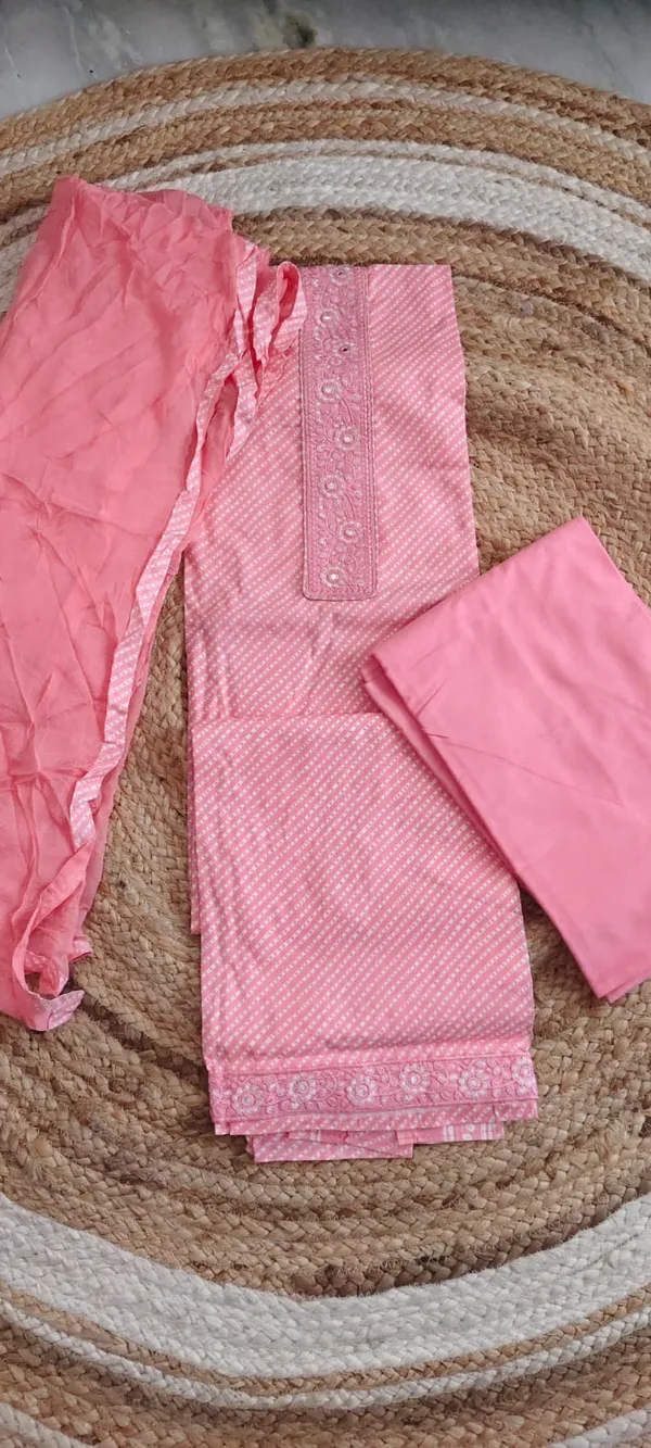 Premium_Pink_Leheriya_Fine_Cotton_Unstitched_Suit_Material_with_Pure_Chiffon_Dupatta_