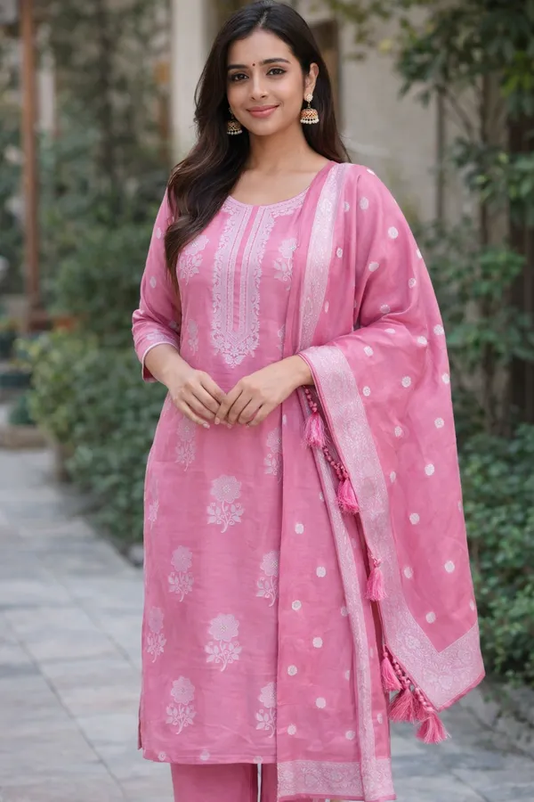 Pink_Traditional_Ethnic_Silk_Unstitched_Suit_Material_With_Dupatta