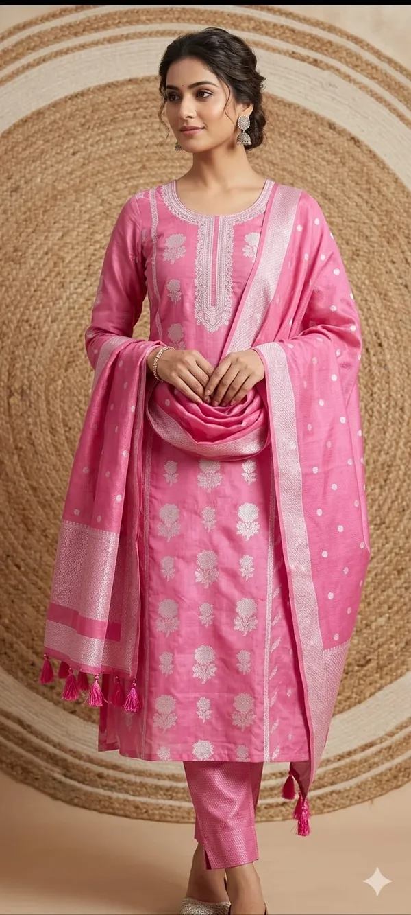 Pink_Traditional_Ethnic_Silk_Unstitched_Suit_Material_With_Dupatta