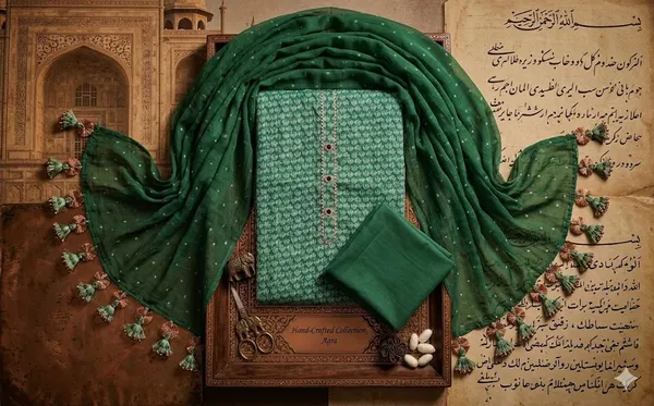 Rich_Emerald_Green_Cotton_Unstitched__Suit_With_Pure_Dupatta