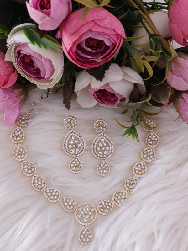 Elegant_Gold-Plated_American_Diamond_Necklace_And_Earrings_Set