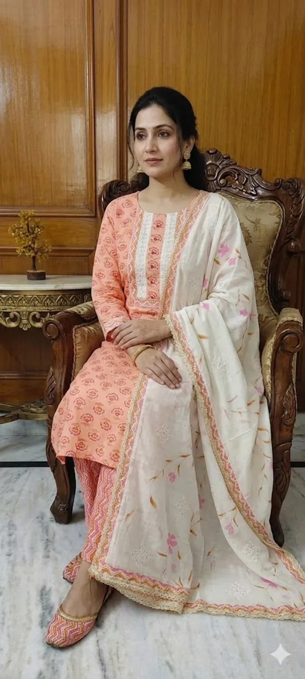 Unstitched_Ethnic_Cotton_Unstitched_Suit_Material_With_Embroidered_Dupatta_-_Peach_And_White