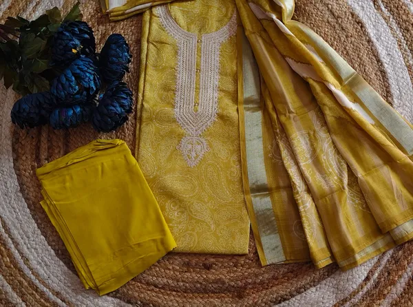 Yellow_Golden_Embroidered_Linen_Ethnic_Salwar_Unstitched_Suit_Unstitched_Unstitched_Suit_Material