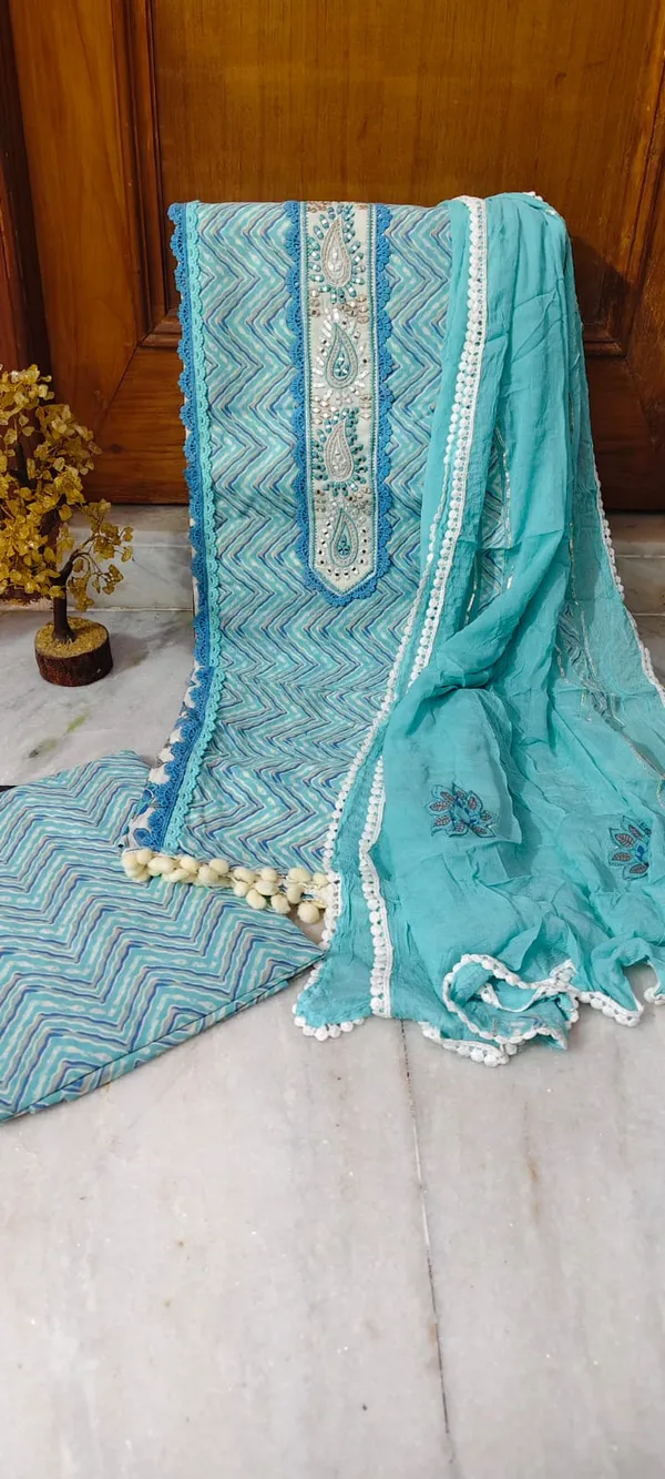 Turquoise_Blue_Zigzag_Embroidered_Unstitched_Suit_Material_With_Dupatta