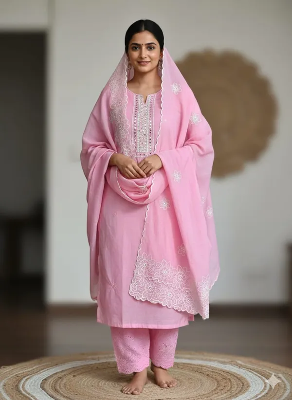 Pink_Embroidered_Kota_Unstitched_Suit_Material_With_Dupatta