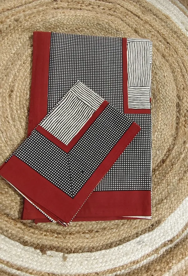 Elegant_Beige_Bedsheet_Set_With_Red_Border_And_Pillow_Covers