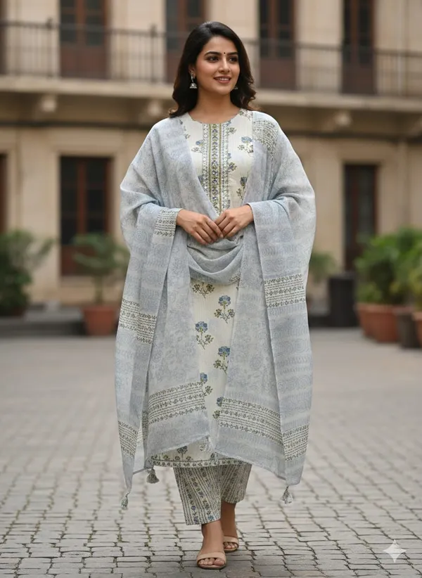 Elegant_Floral_Print_Cotton_Fabric_Unstitched_Suit_Material_With_Dupatta