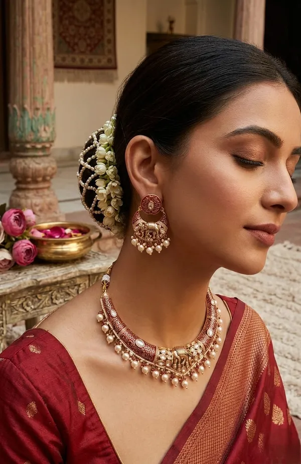Traditional_Maroon_Kundan_Jadau_Meenakari_Necklace_Set_With_Pearl_Drops
