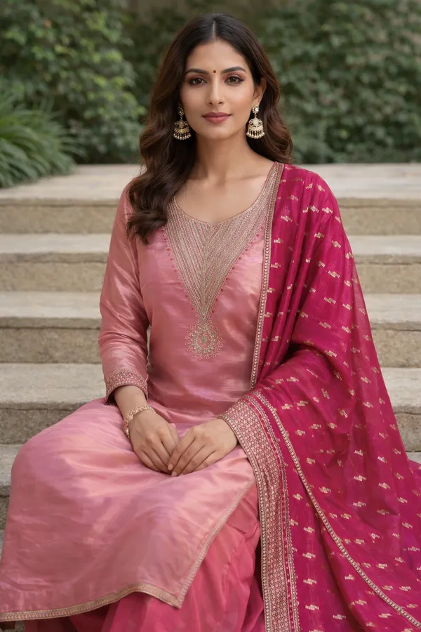 Pink_Tissue_Embroidered_Ethnic_Unstitched_Suit_Material_With_Magenta_Dupatta