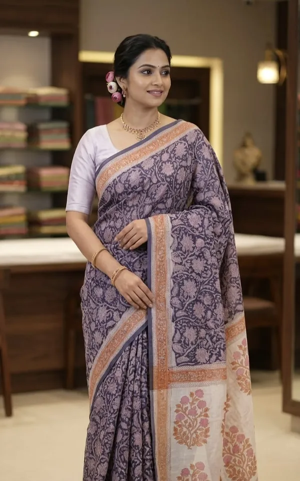 Premium_Floal_Print_Kota_Doriya_Saree_With_Blouse