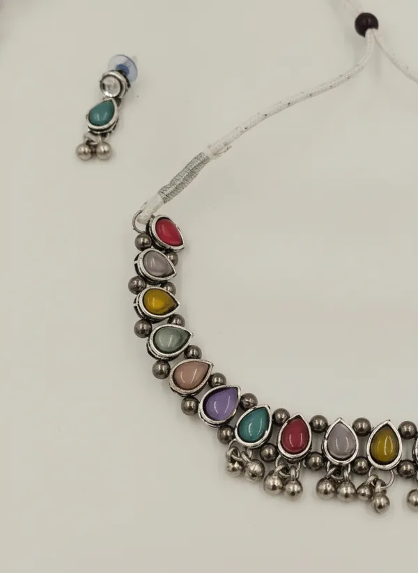 Multicolour_Oxidised_Finish_Necklace_Set_for_Women