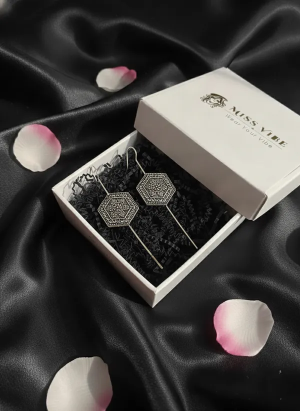 Silver_Oxidised_Hexagonal_Drop_Earrings_for_Women