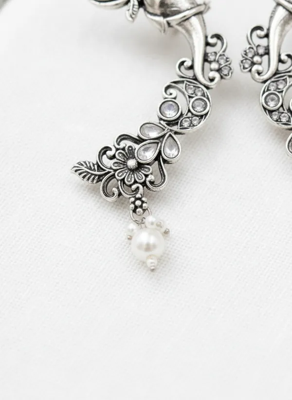 Silver-Tone_Elephant_Motif_Drop_Earrings_for_Women