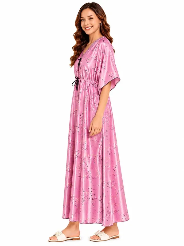 Women_S_Italian_Satin_Kaftan_Nightgown_Floral_Print_V_Neck_Lounge_Dress_With_Adjustable_Drawstring_Waist_Loose_Fit_Sleepwear_House_Dress_Free_Size