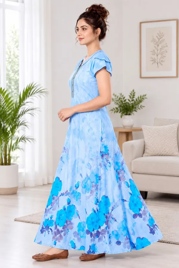 Didi_Nightwear_Women�s_Rayon_Satin_Printed_Night_Gown_with_Frill_Sleeves