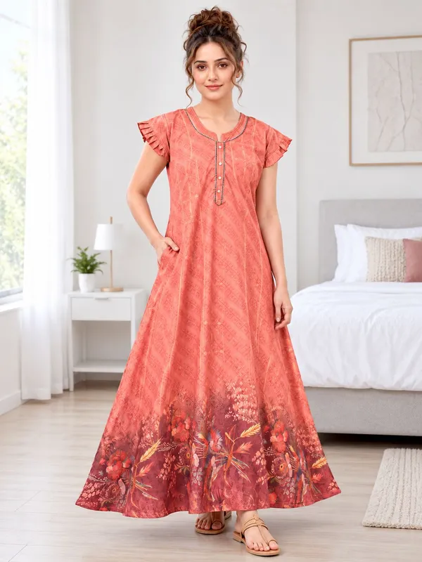 Didi_Nightwear_Women�s_Rayon_Satin_Printed_Night_Gown_with_Frill_Sleeves