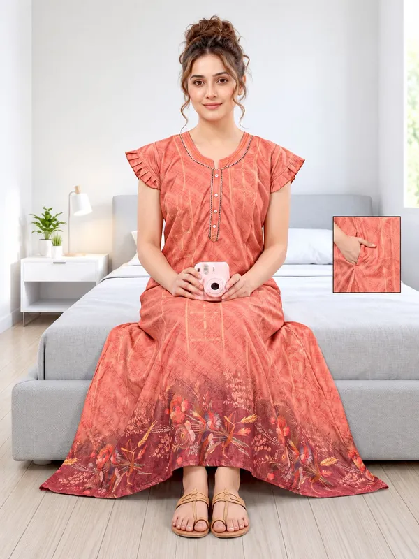 Didi_Nightwear_Women�s_Rayon_Satin_Printed_Night_Gown_with_Frill_Sleeves