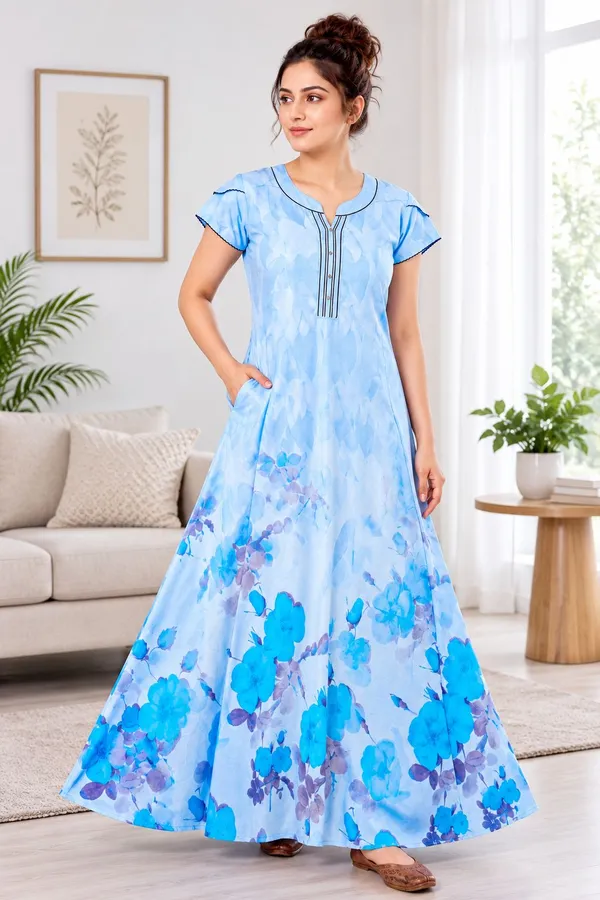 Didi_Nightwear_Women�s_Rayon_Satin_Printed_Night_Gown_with_Frill_Sleeves