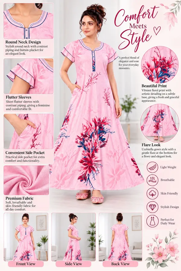 Didi_Nightwear_Women�s_Rayon_Satin_Printed_Night_Gown_with_Frill_Sleeves