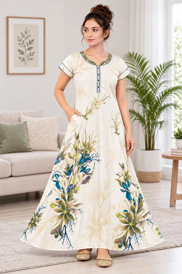 Didi_Nightwear_Women�s_Rayon_Satin_Printed_Night_Gown_with_Frill_Sleeves