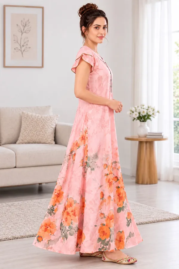 Didi_Nightwear_Women�s_Rayon_Satin_Printed_Night_Gown_with_Frill_Sleeves