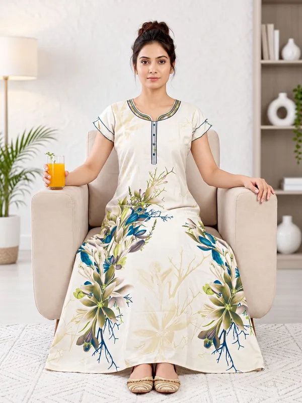 Didi_Nightwear_Women�s_Rayon_Satin_Printed_Night_Gown_with_Frill_Sleeves