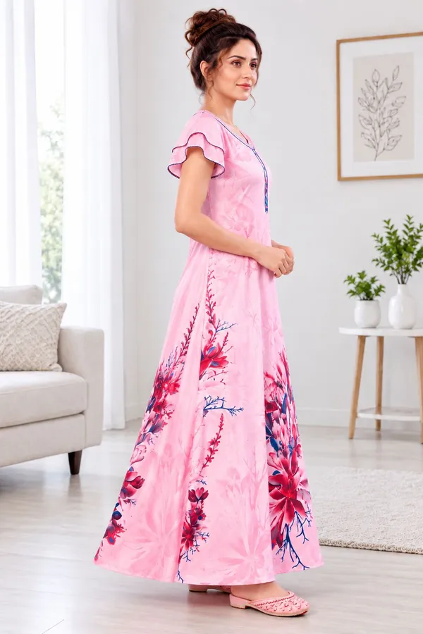 Didi_Nightwear_Women�s_Rayon_Satin_Printed_Night_Gown_with_Frill_Sleeves
