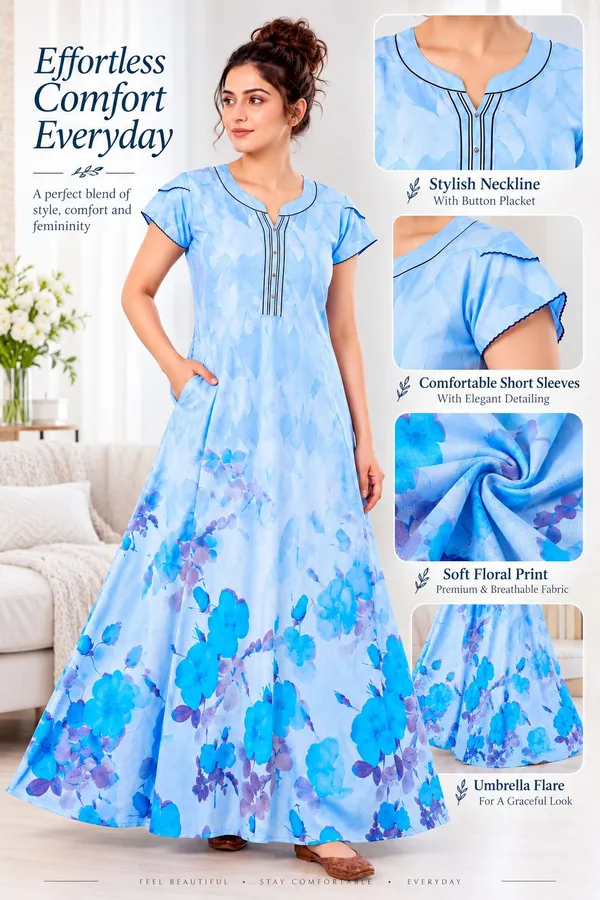 Didi_Nightwear_Women�s_Rayon_Satin_Printed_Night_Gown_with_Frill_Sleeves