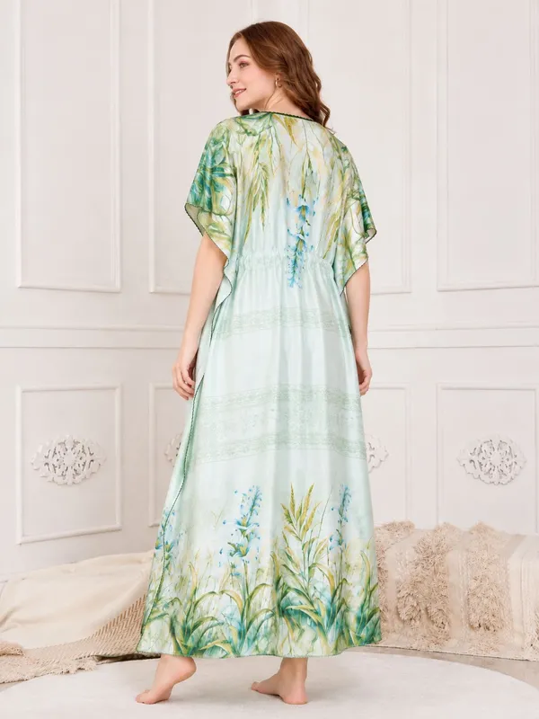 Women�s_Premium_Rayon_Satin_Kaftan_Nighty_�_Floral_Printed_Nightwear