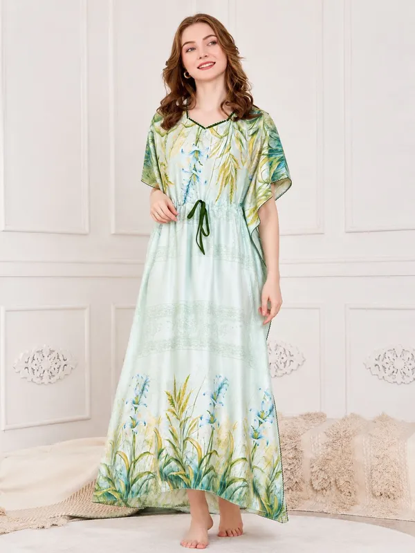Women�s_Premium_Rayon_Satin_Kaftan_Nighty_�_Floral_Printed_Nightwear
