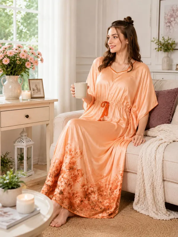 Women�s_Premium_Rayon_Satin_Kaftan_Nighty_�_Floral_Printed_Nightwear