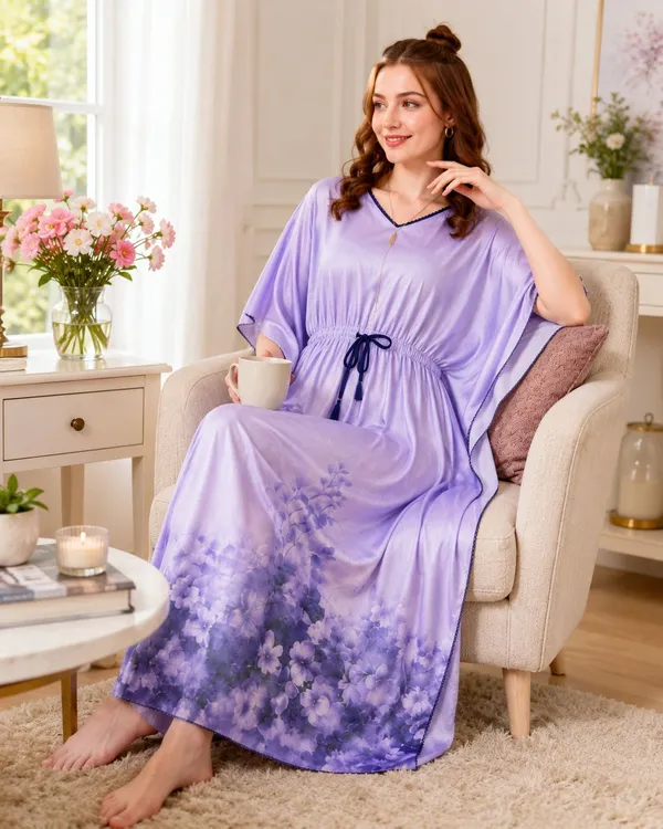 Women�s_Premium_Rayon_Satin_Kaftan_Nighty_�_Floral_Printed_Nightwear