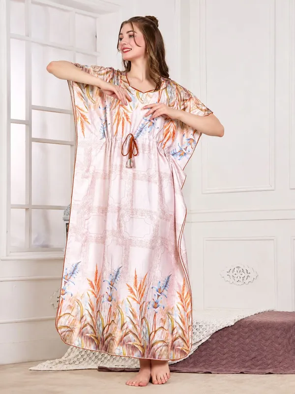 Women�s_Premium_Rayon_Satin_Kaftan_Nighty_�_Floral_Printed_Nightwear