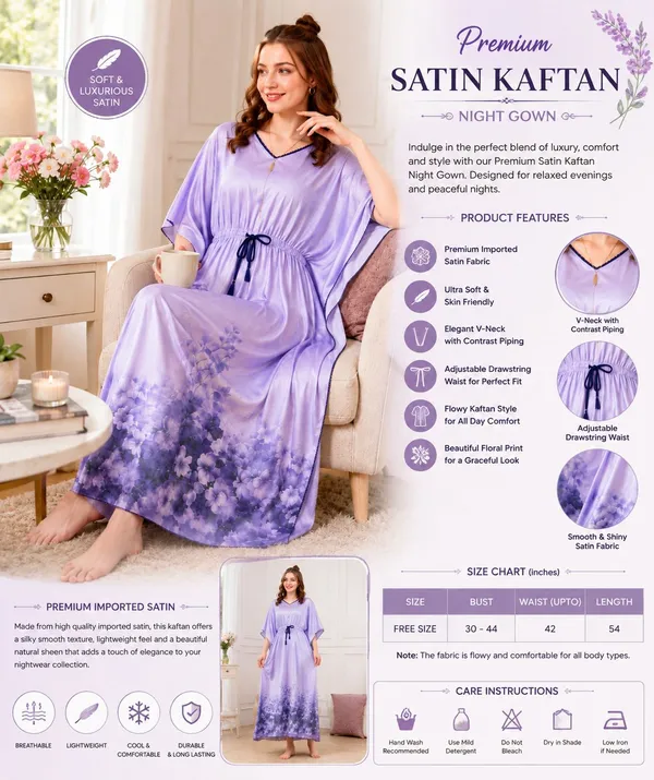 Women�s_Premium_Rayon_Satin_Kaftan_Nighty_�_Floral_Printed_Nightwear