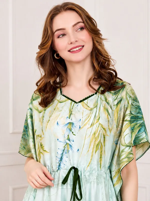 Women�s_Premium_Rayon_Satin_Kaftan_Nighty_�_Floral_Printed_Nightwear