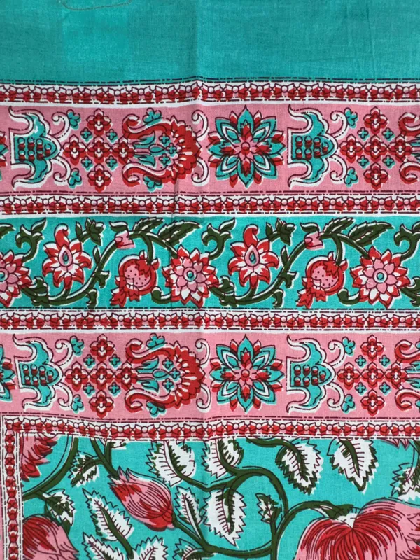 Aqua_Bloom_Floral_Hand_Block_Print_Single_Bedsheet_with_Pillow_Cover_–_60×90_Inch