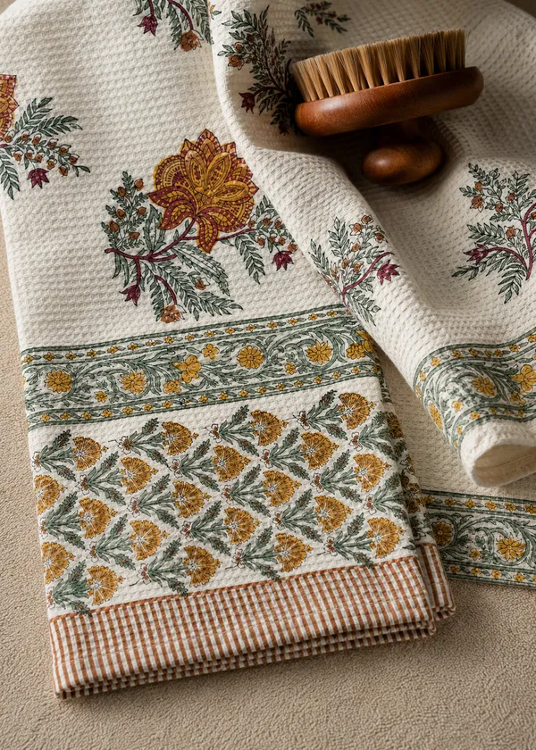 Marigold_Premium_Waffle_Cotton_Towel_Set_of_3_|_1_Bath_Towel_&_2_Hand_Towels