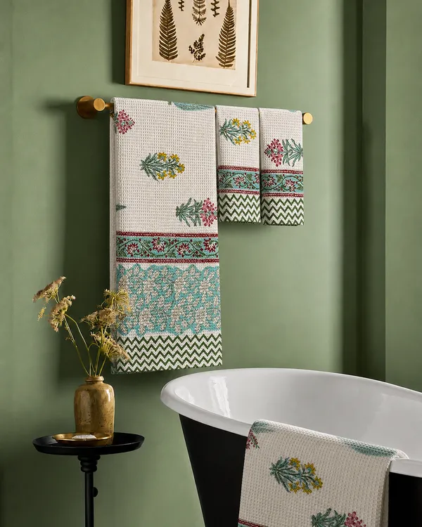 Wildflower_Premium_Waffle_Cotton_Towel_Set_of_3_|_1_Bath_Towel_&_2_Hand_Towels