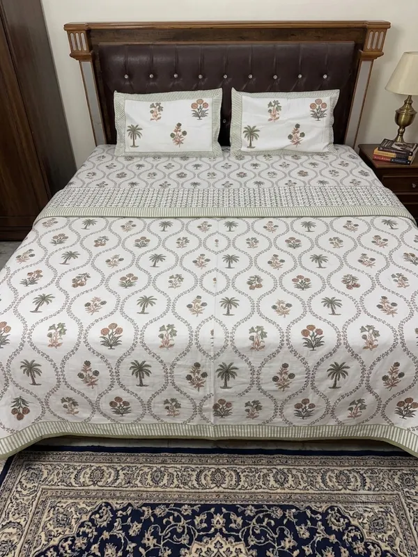 Palm_&_Floral_Premium_Cotton_Comforter_Set_with_Bedsheet_–_4_PC_Double_Bed_Set
