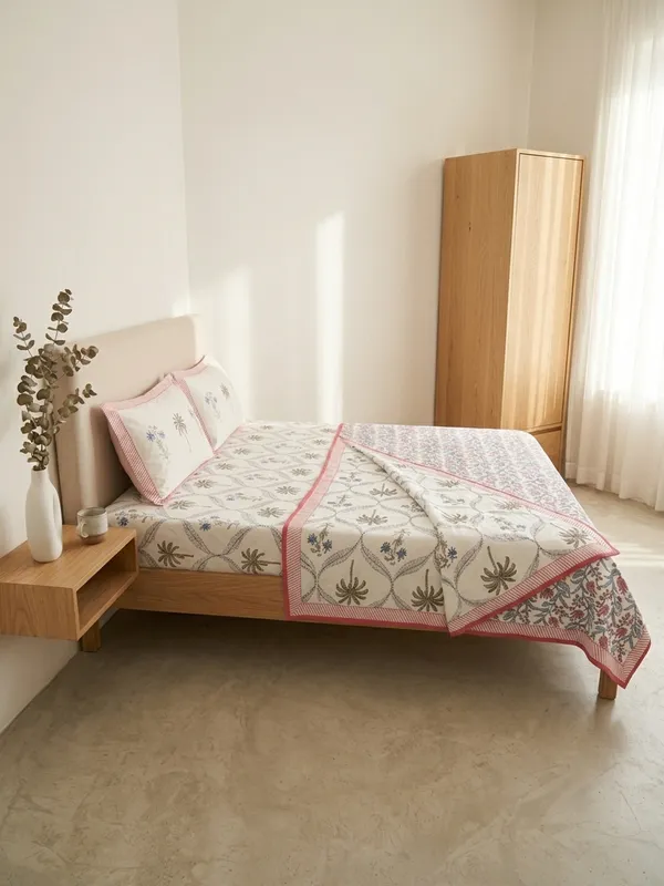 Pink_Botanical_Premium_Cotton_Comforter_Set_with_Bedsheet_–_4_PC_Double_Bed_Set