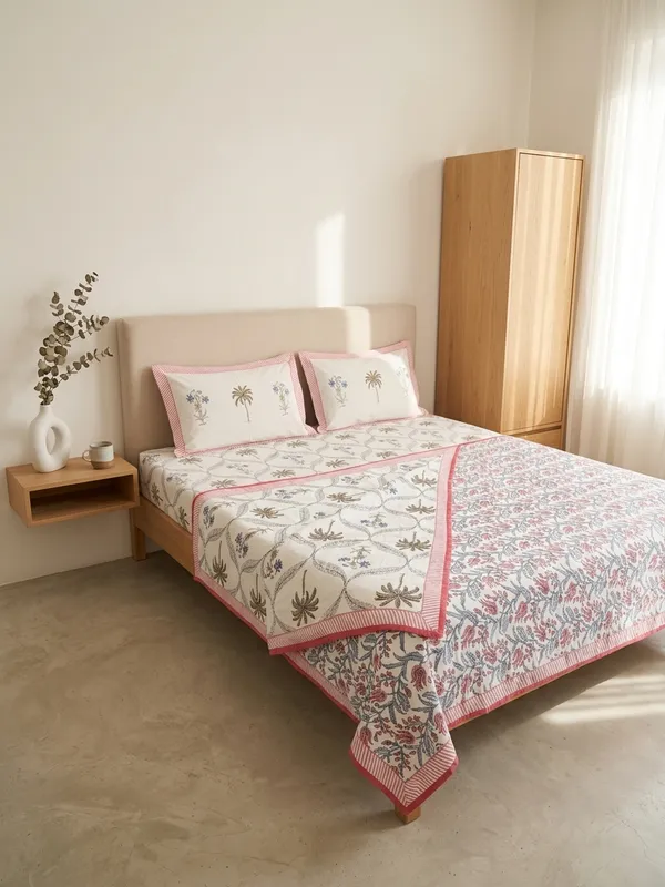 Pink_Botanical_Premium_Cotton_Comforter_Set_with_Bedsheet_–_4_PC_Double_Bed_Set