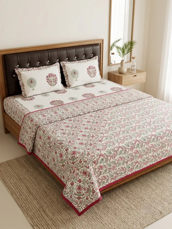 Pink_Floral_Cotton_Comforter_Set_with_Bedsheet_–_4_PC_Double_Bed